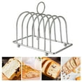 thumbnail image 3 of Rejilla para pan, asa de transporte con bucle no deformable, pies de bola antiadherentes, acero inoxidable inoxidable, 6 ranuras, soporte para pan tostado, panadería, 3 of 5