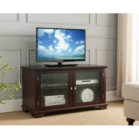 Brynn 42 Walnut Wood Contemporary Entertainment Center Media