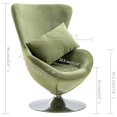 thumbnail image 4 of vidaXL Swivel Egg Chair with Cushion Light Green Velvet, 4 of 5