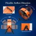 thumbnail image 2 of 24” Industrial Drum Fan, PRO CHOICE 9260 CFM High Velocity Floor Fan, 3 Speed Air Circulator w/180°Tilt, Orange, 2 of 8