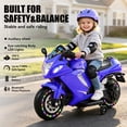 thumbnail image 2 of Xuanlur 24V Electric Motorcycle for Kids, Kids Motorcycle with Training Wheels, LED Light Up Wheels, Dual 390 Motors, Speed Up to 7 mph, Bluetooth Music, Ride On Toy for Kids 3-8 Years Old, Purple, 2 of 8