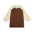 thumbnail image 6 of Men's Long Sleeve Round Neck Contrast Color Raglan Three Quarter Sleeve T-Shirt Top for Spring Fall Active Wear,Beige,L, 6 of 6