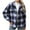 Blue, variant on Kaemgyyd Womens Casual Wool Blend Coat Casual Loose Plaid Shackets Jacket Button down Shirt Outwear with Pockets