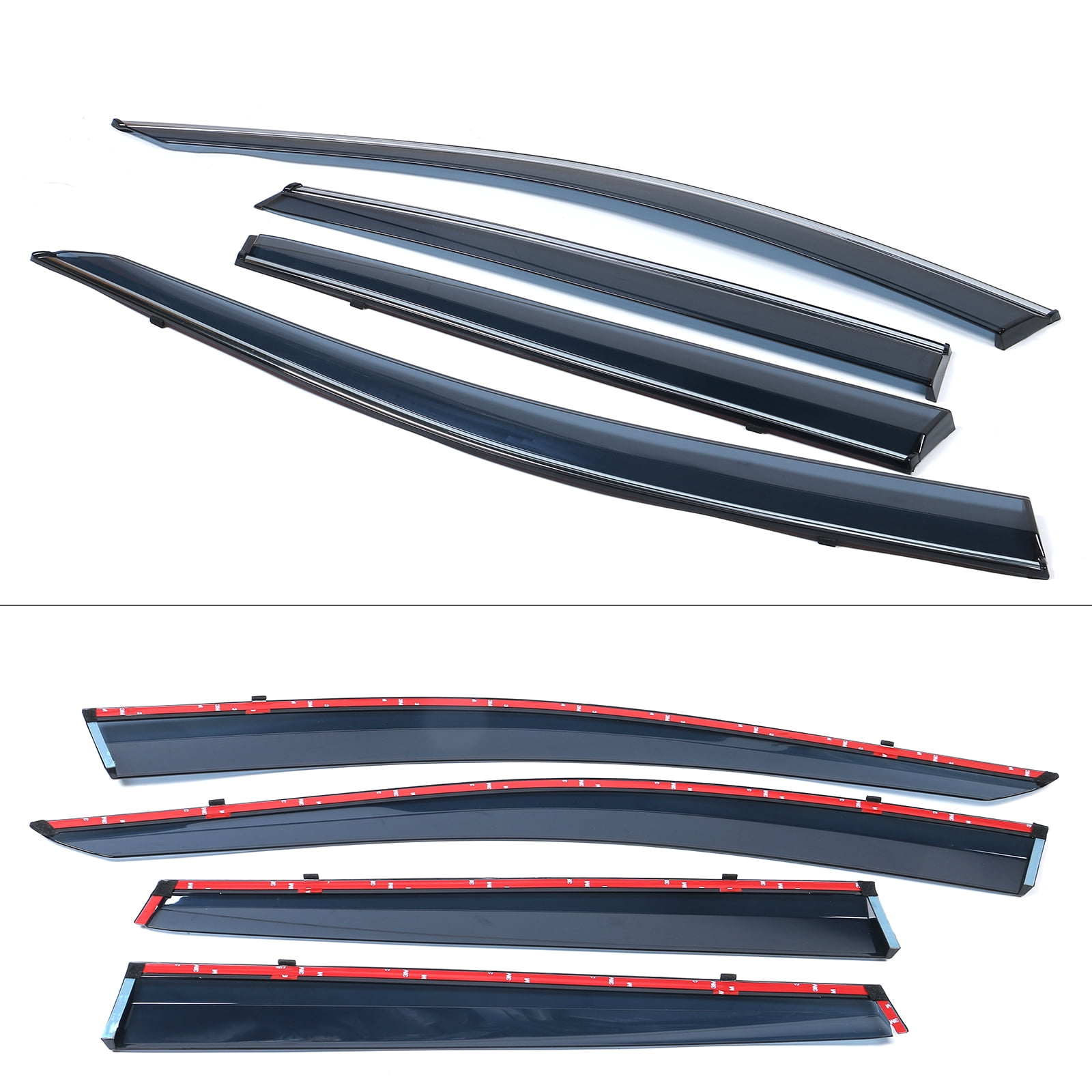 Ikon Motorsports Compatible with 17-22 Honda CRV Polycarbonate Window Visors Vent Windshield Deflector Rain Guard W/ Chrome Trim 4Pc Set Outside Mount 2017
