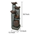 thumbnail image 4 of 5-Tier Outdoor Water Fountains with LED Lights - 39.7" High Resin Waterfall Fountain for Garden and Patio Decor, 4 of 9
