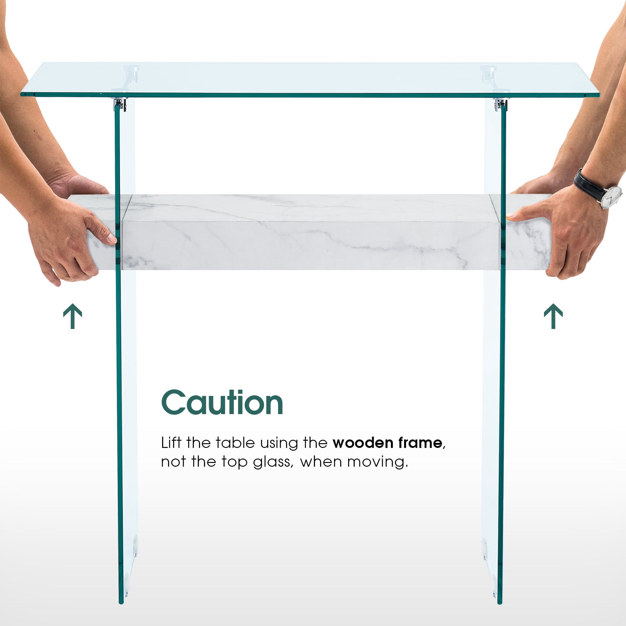 ivinta Narrow Glass Console Table with Storage Modern Sofa Table Entryway Table Glass Writing Desk Small Computer Desk TV Table Buffet Table Modern Accent Table for Small Space