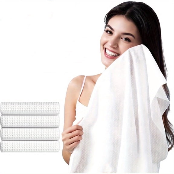 Disposables Towels, 50 Pack Large Hair Towels Disposable Spa Towels for Bathroom, 15.75 x 31.5 inches, Absorbent & Quick Dry, White