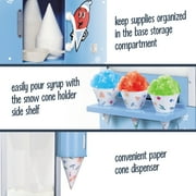 Nostalgia 54-Inch Retro Snow Cone Maker Cart and Shaved Ice Machine with Side Shelf, Blue