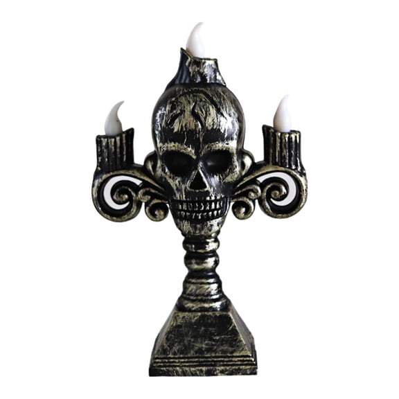 Halloween Skull Candles Lamp, Vintage Halloween Decorations LED Lights Battery Operated, Spooky Halloween Decor for Home Table Party Haunted House
