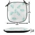 thumbnail image 5 of Turquoise Chair Seating Cushion Set of 2, Swirling Flowers Branches Fresh Botanical Curvy Ornamental Lines Springtime Art, Seat Pads for Office with Anti-slip Backing, 16"x16", Turquoise, by Ambesonne, 5 of 7