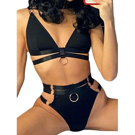 

SpringTTC Women s Underwear 2-Piece Sets Buckle Lingerie Sets