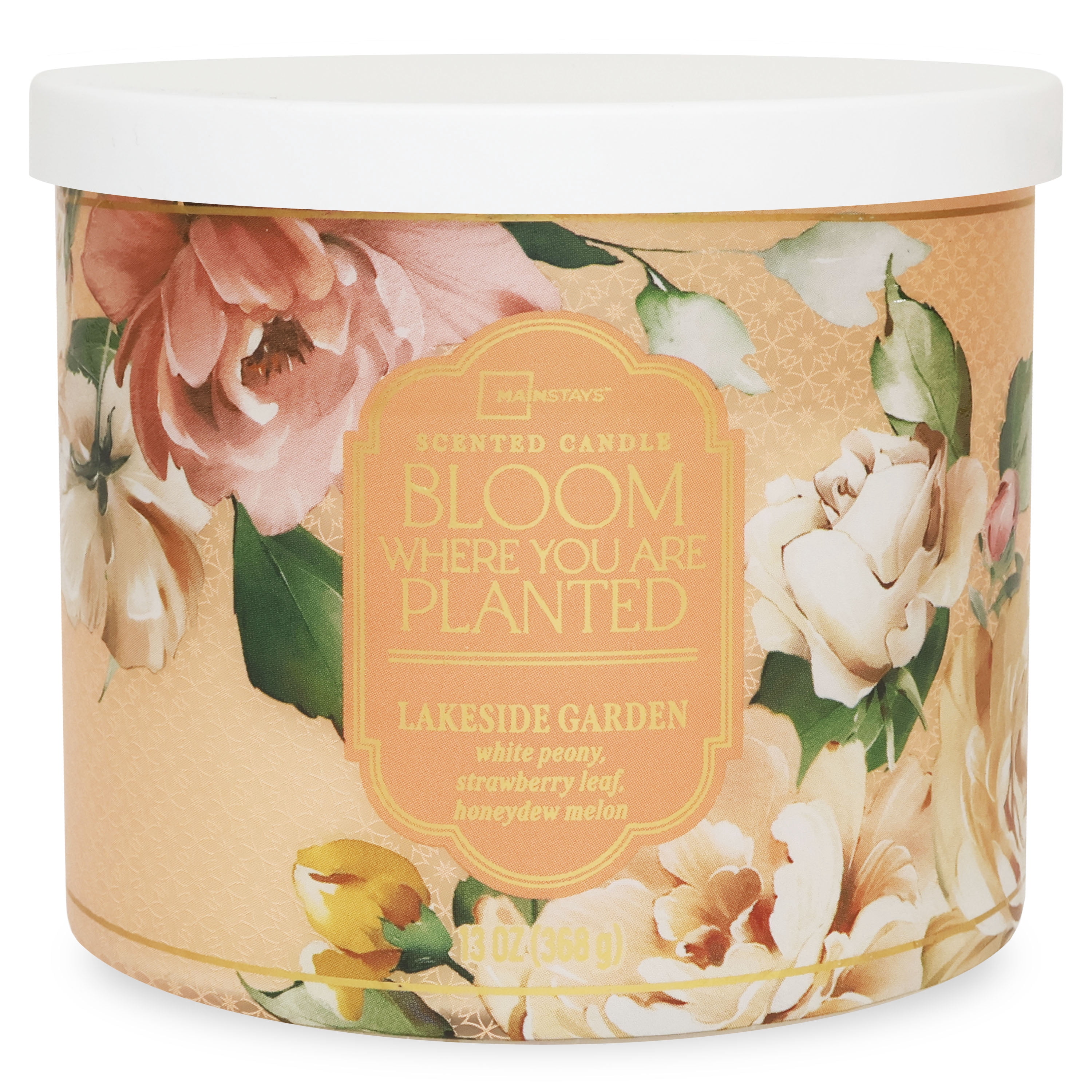 Mainstays "Bloom Where You Are Planted" 3-Wick Candle Mother's Day Gift 13-Ounce Wrapped