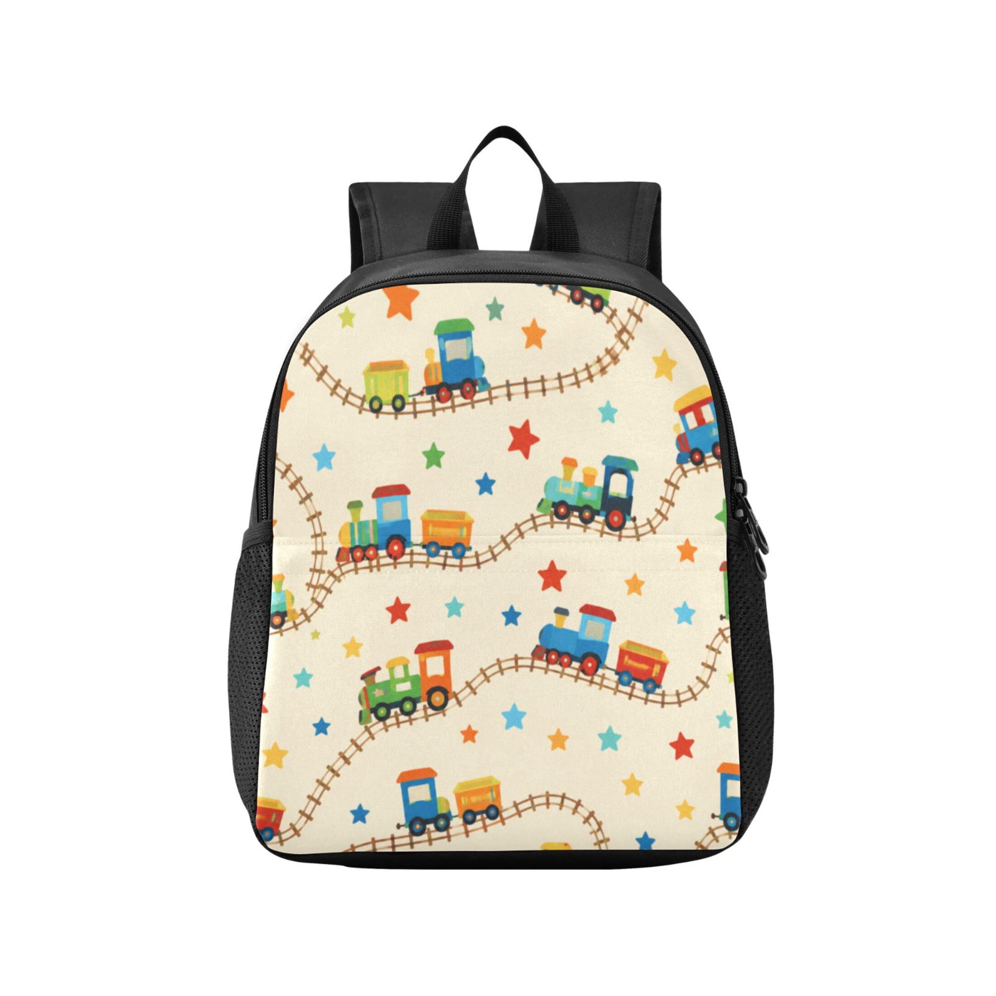 Toddler Backpack Train Track Star Pattern Waterproof Lightweight Backpack Casual Mini Daypack for Daycare & Travel