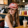 thumbnail image 6 of YYDENG Patriotic Floral Embroidered Baseball Hat Washed Distressed Cloth Hat Adjustable Back Closure Lightweight Cloth Cap, Commemorative 250th Anniversary Sun Hat Independence Day Camping Hiking, 6 of 9