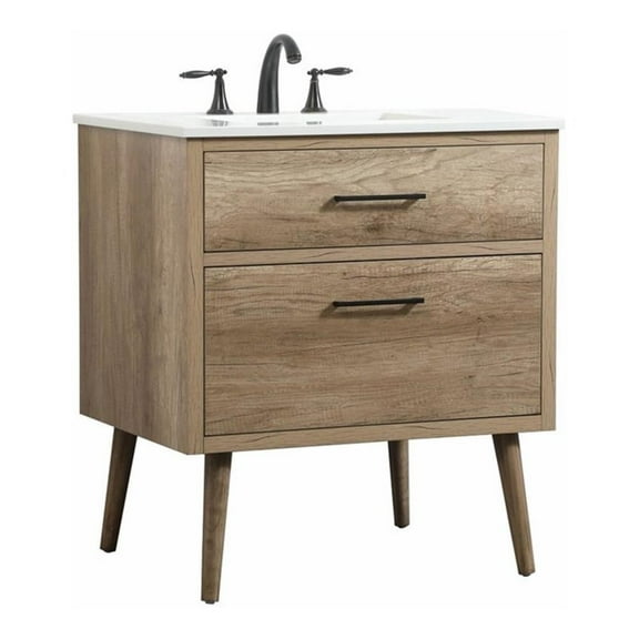 30 inch single bathroom vanity in natural oak