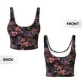 thumbnail image 6 of Goofa Orchids Flowers Printed Sports Bras for Women, High Impact Running Bra Workout Crop Tank Tops Longline Sports Bra Push up-, 6 of 9