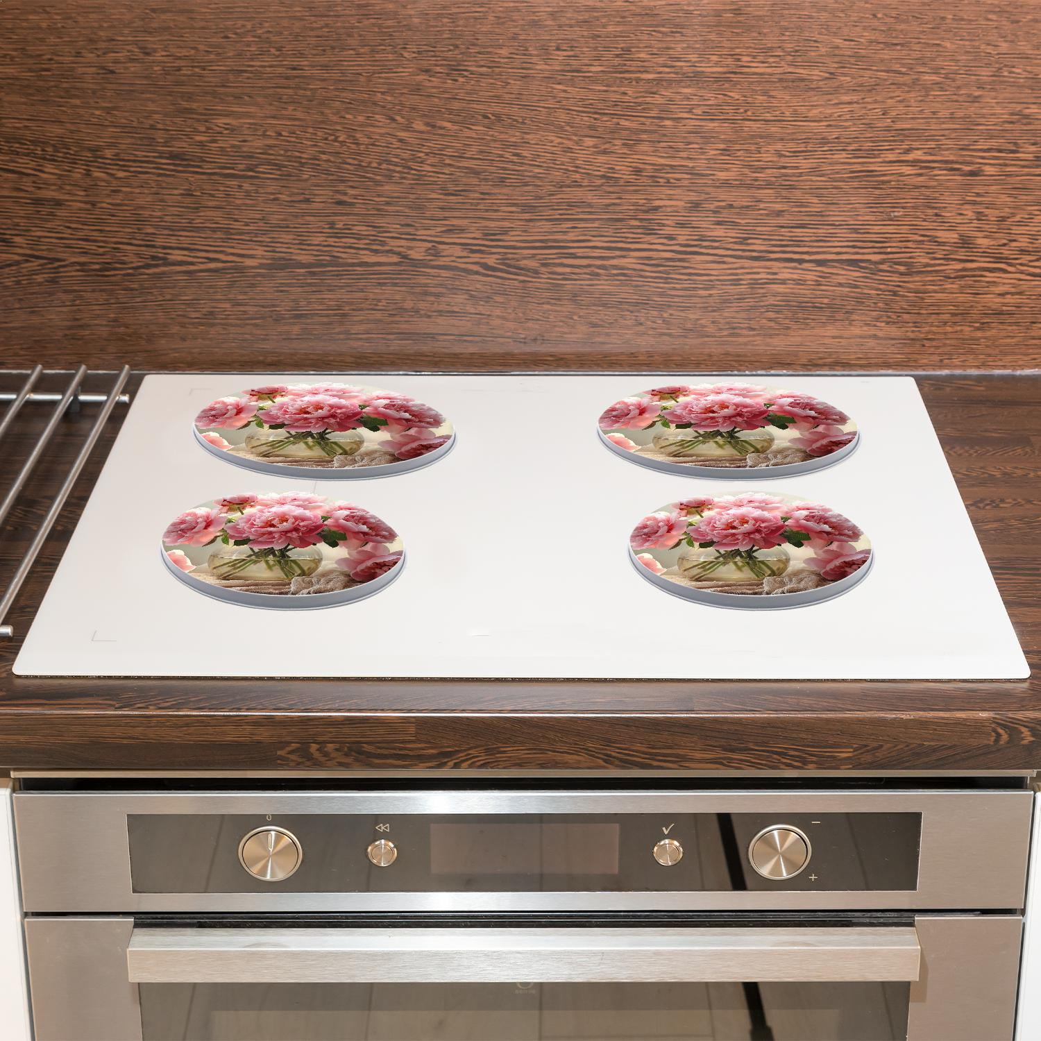 Decorative Stove Burner Covers 4 Pcs Decorative Electric Stove Burner Covers 8Inch And 10Inch ,Floral Branches Elegant