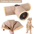 thumbnail image 4 of Túnel plegable para gatos con cuevas, túnel de gamuza para mascotas, juguete para gatitos, cachorros, conejos, cobayas, con pelotas y divertidos juguetes para gatos, 4 of 5