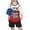 Blue, variant on Kid Girls Soccer Jersey V Neck Oversized Mexico Printed T shirt Short Sleeve Funny Graphic Loose Fit Tee Tops