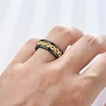 thumbnail image 2 of YIFSIY Black Gold Gear Spinner Ring Stress-Reducing Anti-anxiety Stainless Steel Rotates Ring for Men Size 9, 2 of 5