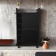 thumbnail image 2 of Black Rolling Bar Cart With Wine Storage, 2 of 3