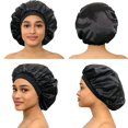 thumbnail image 5 of Hweilai Adjustable sleeping silk cap black, 5 of 5