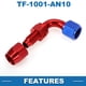 thumbnail image 5 of Adaptador de manguera reductor de flare para hombre Unique Bargains TF-1001-AN10 90° Conector de línea de combustible de aluminio rojo, azul, 5 of 6