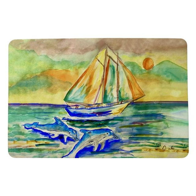 Betsydrake DM1209 Tapis de Porte à Voile Coucher de Soleil 18 x 26 Po