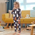 thumbnail image 4 of FORMRS Long Sleeve Top and Pants Pajama Set for Niños 2-Piece Sleepwear, Sizes 18M-8Y, White Halloween Ghosts, 4 of 6