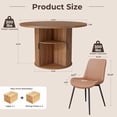 thumbnail image 6 of Hawsaiy 5-Piece Dining Table Set for 4, 47" Round Dining Table Set with 4 PU Leather Dining Chairs, Modern Farmhouse Table Set for Dining Room (Walnut+Brown), 6 of 10