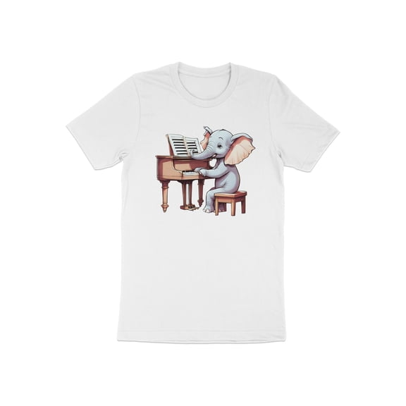 Funny Piano Player Pianist Teacher Musician Elephant Gift T-Shirt Piano Lover Music Teacher Birthday Holiday Present Men Women Kids Tshirt