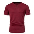 thumbnail image 2 of Xihbxyly Mens Casual Shirts Loose Fit Crew Neck Short Sleeve Workout Shirts Casual Tops Solid Slim Fit Mens Dress Shirts Soft for Traveling, 2 of 7