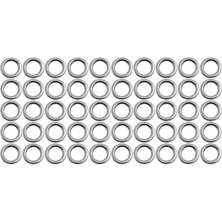 50Pcs Fishing Split Ring Crank Hard Bait Snap Lure Swivel Double Loop Split Open 1# (with 50 Pcs) Silver