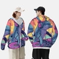 thumbnail image 4 of Balery Hip-Hop DJ Dolphin Sudadera ligera de manga larga con capucha y protección solar UPF 50+ para hombre y mujer, ideal para pesca y running-Large, 4 of 7