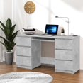 thumbnail image 1 of vidaXL Writing Desk Concrete Grey 140x50x77 cm Engineered Wood, 1 of 5