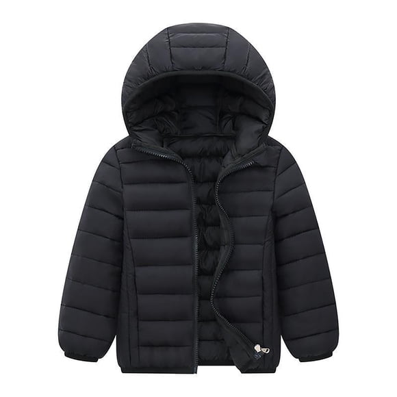 dmqupv Zip Up Jacket Girls Boy And Girls Coat Winter Lightweight Jackets Hooded Outerwear Black,Size for 13-14 Years