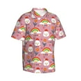 thumbnail image 3 of Xecao Cartoon Chicken print Hawaiian shirt - a stylish short-sleeve button-down for men, perfect for casual beach and tropical outings., 3 of 9