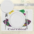thumbnail image 3 of Ambesonne Mardi Gras Place Mats Set of 4, Time to Carnival, Standard Size, Magenta Green Yellow, 3 of 6