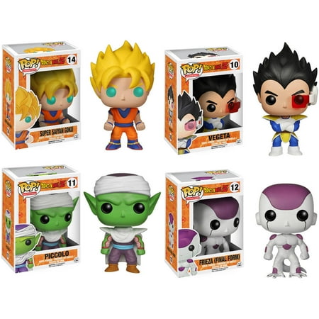 Funko Dragonball Z POP! Anime Vinyl Collectors Set: Super Saiyan Goku, Vegeta, Piccolo, Final Form (Goku Vegeta Best Friends)