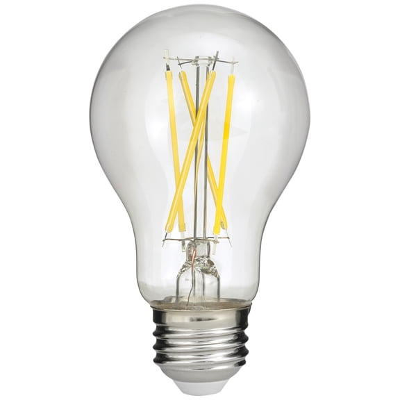 Sunlite 7.6w A19 Clear LED 120v Dimmable 2700K Bulb - Soft White