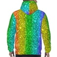 thumbnail image 7 of Naloa Glitter Rainbow Men's Casual Hooded Collar Drawstring Hoodies Pullover Sweatshirts Casual Long Sleeve Shirts-XX-Large, 7 of 7