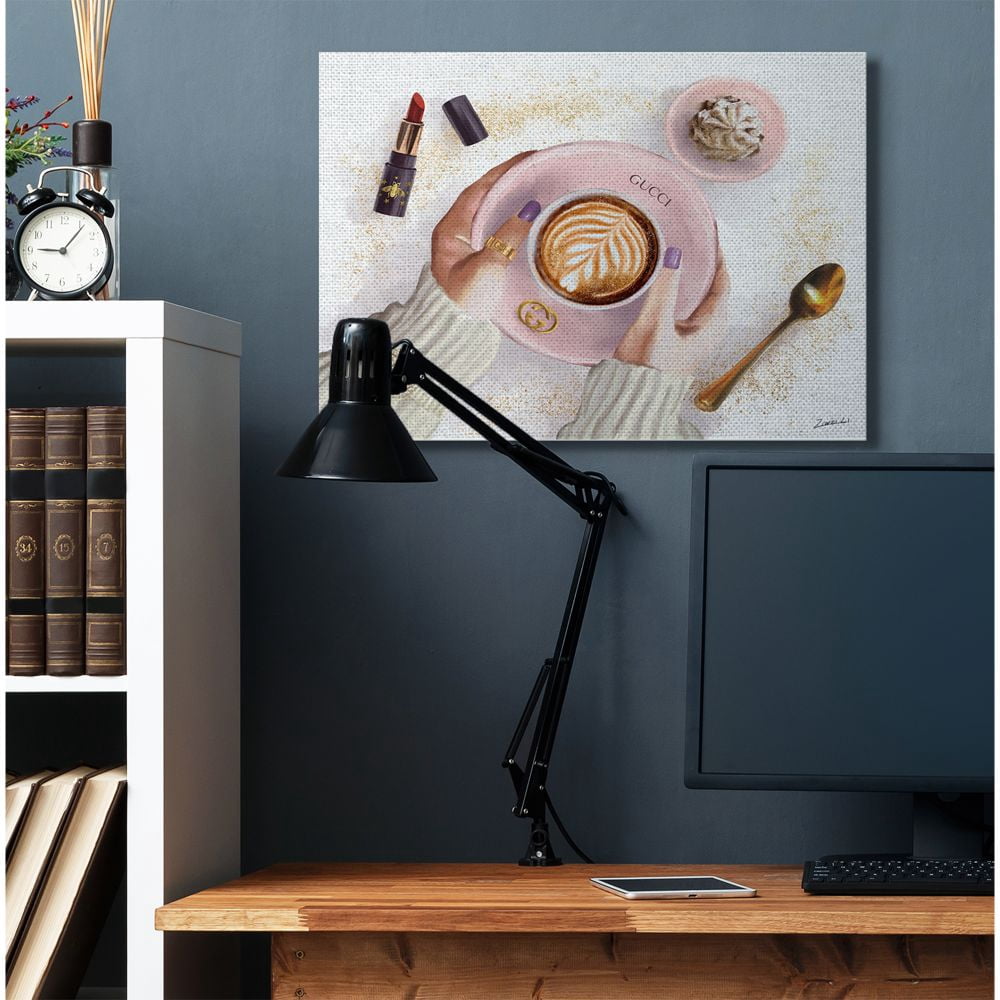 Stupell Industries Women's Glam Fashion Coffee Latte Art Designer Brand Canvas Wall Art Design by Ziwei Li, 30" x 40"