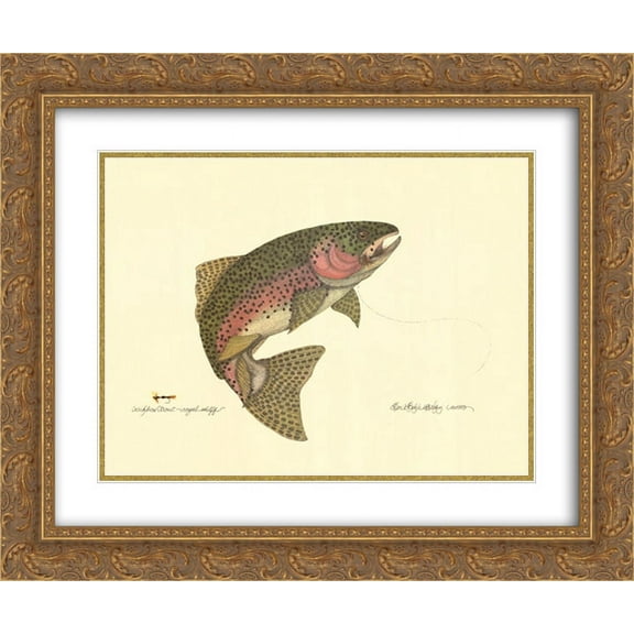 Rainbow Trout 2x Matted 20x24 Gold Ornate Framed Art Print by Terri Blehm