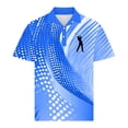 thumbnail image 4 of Fnnxeal Mens Golf Polo Shirt Print Button Short Sleeves Collared Casual Summer Blue Polo Shirts for Men Size M, 4 of 5