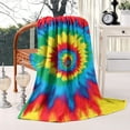 thumbnail image 2 of Colorful Rainbow Tie Dye Spiral Pattern Blanket,Comfortable Soft Flannel Throw Blanket,All Season,Warm Lightweight Blankets for Sofa Bed Couch Living Room Chair,40"x50", 2 of 4