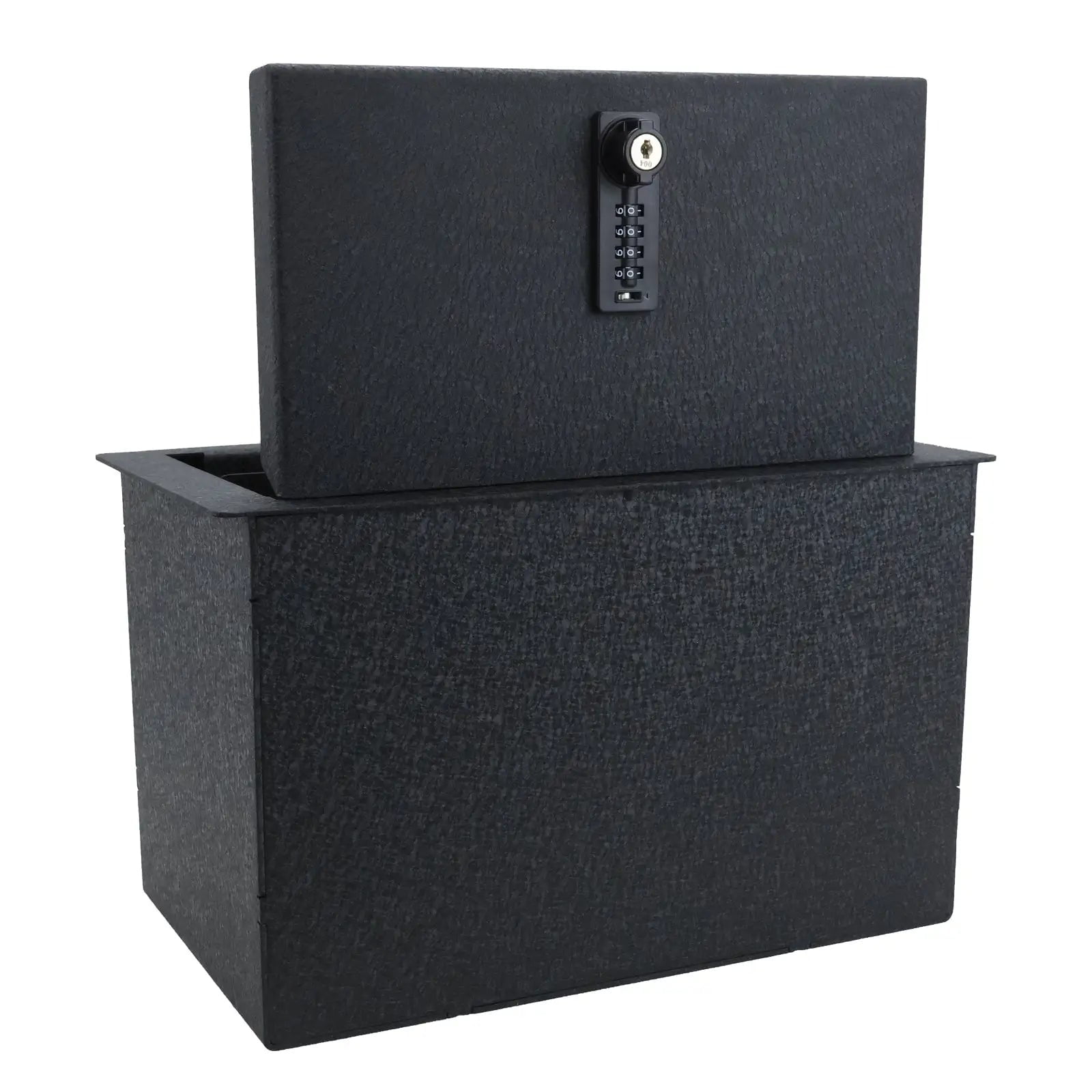 WASAI Console Gun Safe Vault, Console Lockbox Vault Compatible with 2015-2020 Chevrolet Suburban/Tahoe, 2015-2020 GMC Yukon/Yukon XL, 2014-2018 GMC Sierra 1500/Silverado 1500, 4 Digit Lock with Key.