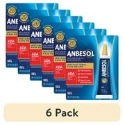 (6 pack) Anbesol Gel Maximum Strength, Instant Oral Pain Relief, 0.33 oz.