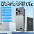 thumbnail image 2 of New Ultra thin Alloy Powerbank Magnetic Power Bank Wireless Fast Charger For iPhone 16 15 14 13 12 Backup battery For Magsafe, 2 of 9