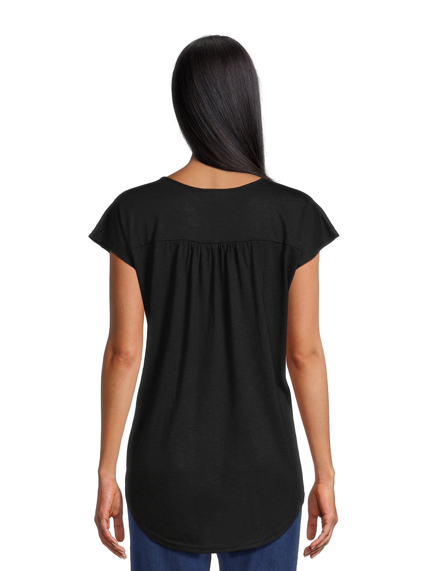 Real Size Women's Crochet Bib Tunic Top, Women's and Women's Plus XS-4X