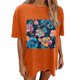 thumbnail image 4 of Faldas Cortas para Mujeres, Impresión de Flores Casual Oversized Camiseta de Manga Corta Top Hecho de 95% Poliéster 5% Spandex para Primavera Verano, Falda Corta de Verano, 4 of 7